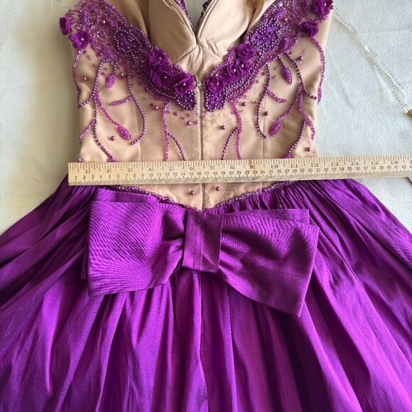 Tarik Ediz 90378 Dress Evening Dress ~US size 4 Purple Dress Beads and Lace NWT - Picture 10 of 15